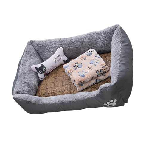 Ranley Hundebett für kleine Hunde, beruhigendes Hundebett,Kleines Hundebett, Katzenbett mit Decke | Luxuriöses Welpen-Haustierbett mit Kühlmatte, Decke und Spielzeugknochen zum Schlafen Ranley Hundebett für kleine Hunde, beruhigendes Hundebett,Kleines Hundebett, Katzenbett mit Decke | Luxuriöses Welpen-Haustierbett mit Kühlmatte, Decke und Spielzeugknochen zum Schlafen von Ranley