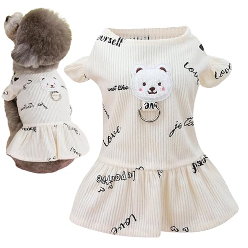Ranley Kleines Hundekleid, Kostüm für Hunde - Hundekostüm aus Polyester mit Cartoon-Bärenmuster | Weiche, Bequeme Alltagskleidung für Hunde, modisches Haustier-Outfit für kleine Hunde, Welpen, von Ranley