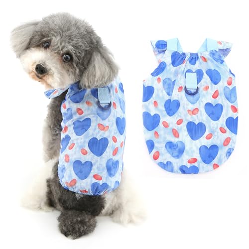 Ranphy Ärmelloses Tanktop mit süßem Herzaufdruck für kleine Hunde, Mädchen, Welpen, weiche Sommerkleidung, Hundeweste, Chihuahua, Yorkie, Katzenkleidung, Blau, Größe XL Ranphy Ärmelloses Tanktop mit süßem Herzaufdruck für kleine Hunde, Mädchen, Welpen, weiche Sommerkleidung, Hundeweste, Chihuahua, Yorkie, Katzenkleidung, Blau, Größe XL von Ranphy