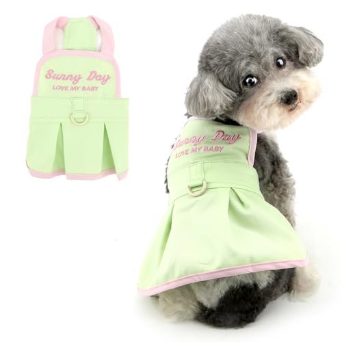 Ranphy Besticktes Haustier-Denim-Geschirrkleid für XS, kleine Hunde, niedliches Welpen-Sommerkleid, Rock, Outfits, Leine, Ring, Yorkie, Chihuahua, Sommer, Hündinnen, Katzenkleidung, Grün, Größe S Ranphy Besticktes Haustier-Denim-Geschirrkleid für XS, kleine Hunde, niedliches Welpen-Sommerkleid, Rock, Outfits, Leine, Ring, Yorkie, Chihuahua, Sommer, Hündinnen, Katzenkleidung, Grün, Größe S von Ranphy
