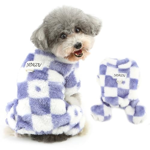 Ranphy Flauschiger Fleece-Schlafanzug für kleine Hunde und Welpen, Thermo-Overall, Pullover mit D-Ring, Yorkie, Chihuahua, Herbst und Winter, Katzenkleidung, Blau, Größe XXL Ranphy Flauschiger Fleece-Schlafanzug für kleine Hunde und Welpen, Thermo-Overall, Pullover mit D-Ring, Yorkie, Chihuahua, Herbst und Winter, Katzenkleidung, Blau, Größe XXL von Ranphy