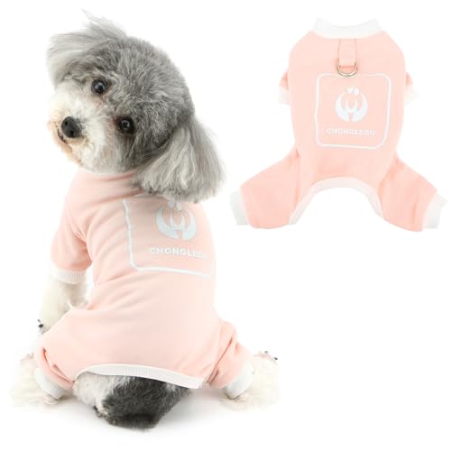 Ranphy Fleece-Hunde-Pyjama, Frühlings- und Sommerkleidung für kleine Hunde, Haustier-Overall, weicher Welpen-Einteiler, Chihuahua, Yorkie, Katze, Bekleidung mit Leinen-Ring, gerippter Rand, Rosa, Ranphy Fleece-Hunde-Pyjama, Frühlings- und Sommerkleidung für kleine Hunde, Haustier-Overall, weicher Welpen-Einteiler, Chihuahua, Yorkie, Katze, Bekleidung mit Leinen-Ring, gerippter Rand, Rosa, von Ranphy
