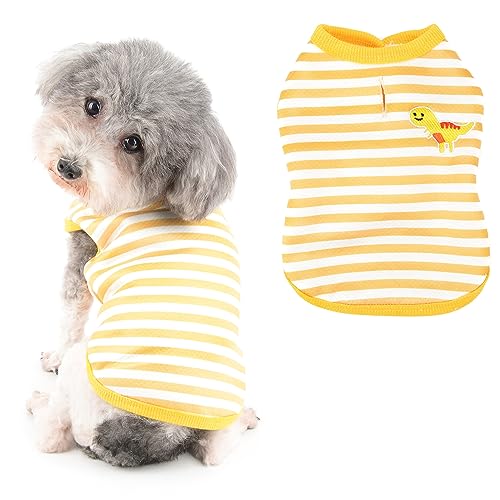 Ranphy Gestreifte warme Hundeweste für kleine Hunde, Mädchen, Jungen, Haustiere, mit Fleece gefüttert, Baumwolle mit Loch für die Leine, Winter, Herbst, Pullover, Bekleidung für Welpen, Katzen, Gelb, Ranphy Gestreifte warme Hundeweste für kleine Hunde, Mädchen, Jungen, Haustiere, mit Fleece gefüttert, Baumwolle mit Loch für die Leine, Winter, Herbst, Pullover, Bekleidung für Welpen, Katzen, Gelb, von Ranphy
