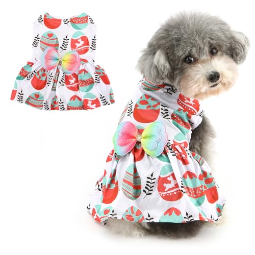 Ranphy Haustier-Osterkleidung, niedliche Schleife, bedruckt, Prinzessinnenkleid, Rock für XS, kleine Hunde, Welpen, einteiliges Outfit, Yorkie, Chihuahua, Festival, Party, Cosplay, Katzenkleidung, Ranphy Haustier-Osterkleidung, niedliche Schleife, bedruckt, Prinzessinnenkleid, Rock für XS, kleine Hunde, Welpen, einteiliges Outfit, Yorkie, Chihuahua, Festival, Party, Cosplay, Katzenkleidung, von Ranphy