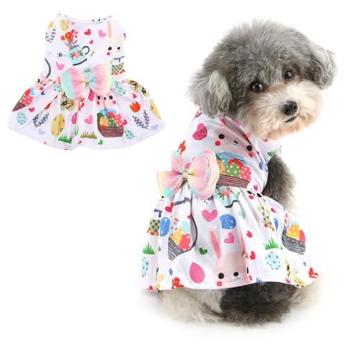 Ranphy Haustier-Osterkleidung, niedliche Schleife, bedruckt, Prinzessinnenkleid, Rock für XS, kleine Hunde, Welpen, einteiliges Outfit, Yorkie, Chihuahua, Festival, Party, Cosplay, Katzenkleidung, Ranphy Haustier-Osterkleidung, niedliche Schleife, bedruckt, Prinzessinnenkleid, Rock für XS, kleine Hunde, Welpen, einteiliges Outfit, Yorkie, Chihuahua, Festival, Party, Cosplay, Katzenkleidung, von Ranphy