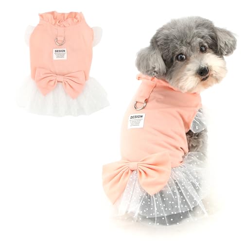 Ranphy Haustier-Prinzessinnengeschirrkleid für X-Small und kleine Hunde, Welpen, gerüschtes Sommerkleid mit D-Ring-Schleife, gepunkteter Tüllrock, Yorkie, Chihuahua, Frühling, Sommer, Hündinnen Ranphy Haustier-Prinzessinnengeschirrkleid für X-Small und kleine Hunde, Welpen, gerüschtes Sommerkleid mit D-Ring-Schleife, gepunkteter Tüllrock, Yorkie, Chihuahua, Frühling, Sommer, Hündinnen von Ranphy