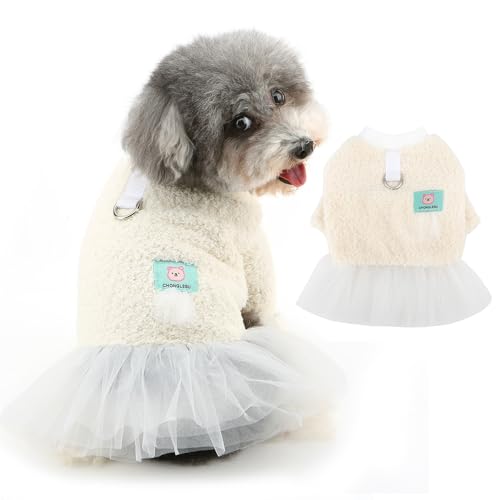 Ranphy Haustier-Pulloverkleid aus Sherpa-Fleece für kleine Hunde, Welpen, Pullover, Sweatshirt, Tüll, Tutu, Rock, Outfits mit Leine, Ring, Yorkie, Chihuahua, Herbst und Winter, Hündinnen, Ranphy Haustier-Pulloverkleid aus Sherpa-Fleece für kleine Hunde, Welpen, Pullover, Sweatshirt, Tüll, Tutu, Rock, Outfits mit Leine, Ring, Yorkie, Chihuahua, Herbst und Winter, Hündinnen, von Ranphy