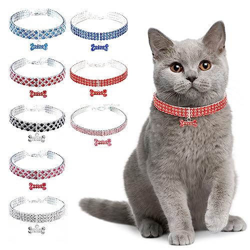 Ranphy Haustierhalsband für kleine Hunde und Katzen mit Strasssteinen verstellbar Kristall Diamant elastische Knochenform Anhänger Hochzeit kleine Haustier Halskette Schmuck, rot, L Ranphy Haustierhalsband für kleine Hunde und Katzen mit Strasssteinen verstellbar Kristall Diamant elastische Knochenform Anhänger Hochzeit kleine Haustier Halskette Schmuck, rot, L von Ranphy