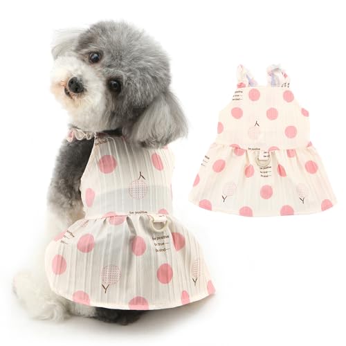 Ranphy Haustierkleid für kleine Hunde und Katzen, Prinzessin, gepunktet, niedlicher Hunderock, Welpenkleider, Frühlingssommer-Outfits, Chihuahua, Yorkie, Kleidung, Katzenbekleidung, Rosa, Größe XL von Ranphy