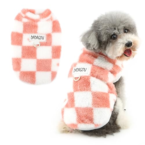 Ranphy Haustierpullover für kleine Hunde, Welpen, Fleece, kariert, ärmellos, mit D-Ring, Yorkie, Chihuahua, Herbst, Winter, Katzenkleidung, Rosa, Größe XL Ranphy Haustierpullover für kleine Hunde, Welpen, Fleece, kariert, ärmellos, mit D-Ring, Yorkie, Chihuahua, Herbst, Winter, Katzenkleidung, Rosa, Größe XL von Ranphy