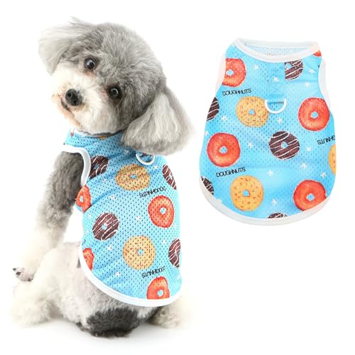 Ranphy Hawaiianisches Netzweste, Hemd für kleine Hunde, Donuts, ärmelloses Tanktop, cool, atmungsaktiv, für Welpen, Katzen, Strandkostüm, Yorkie, Chihuahua, Sommerkleidung, Blau, Größe S Ranphy Hawaiianisches Netzweste, Hemd für kleine Hunde, Donuts, ärmelloses Tanktop, cool, atmungsaktiv, für Welpen, Katzen, Strandkostüm, Yorkie, Chihuahua, Sommerkleidung, Blau, Größe S von Ranphy