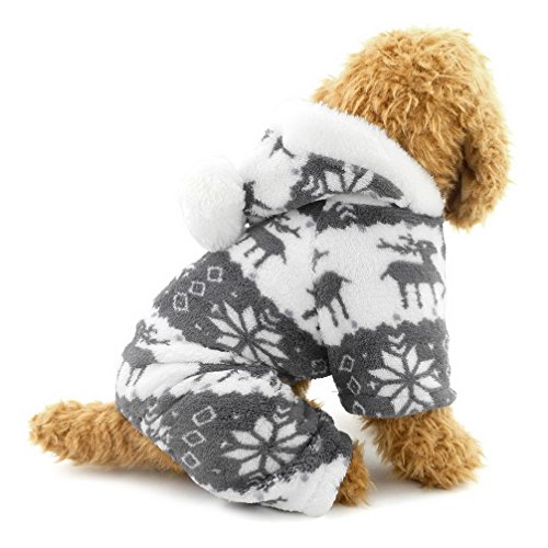 Ranphy-Hunde/Katzen-Kleidung/Kapuzenpulli für kleine Hunde - für Männchen und Weibchen - Weiches Samt - Rentier-Muster - Hunde-Schlafanzug/Jumpsuit für Welpen Ranphy-Hunde/Katzen-Kleidung/Kapuzenpulli für kleine Hunde - für Männchen und Weibchen - Weiches Samt - Rentier-Muster - Hunde-Schlafanzug/Jumpsuit für Welpen von Ranphy