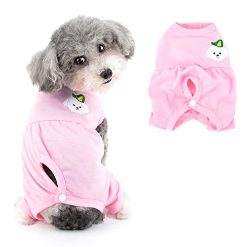 Ranphy Hunde Erholungsanzug ärmellose Welpen-Genesungsanzug nach Operationen Hemd zum Schutz vor Hautkrankheiten Wundschutz Haustier-Pyjama für Kleine Katzen Hunde, Rosa, L von Ranphy