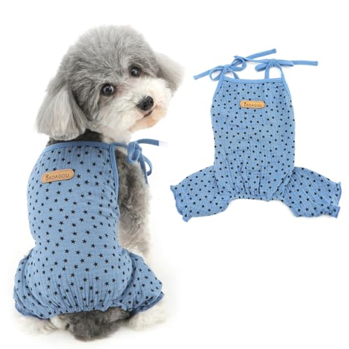 Ranphy Hunde-Pyjama, Sommerkleidung für kleine Hunde, Mädchen, Jungen, Haustier-Overall, weicher Welpen-Einteiler, leicht, atmungsaktiv, Pjs, Chihuahua, Yorkie, Katze, Blau, Größe XXL Ranphy Hunde-Pyjama, Sommerkleidung für kleine Hunde, Mädchen, Jungen, Haustier-Overall, weicher Welpen-Einteiler, leicht, atmungsaktiv, Pjs, Chihuahua, Yorkie, Katze, Blau, Größe XXL von Ranphy