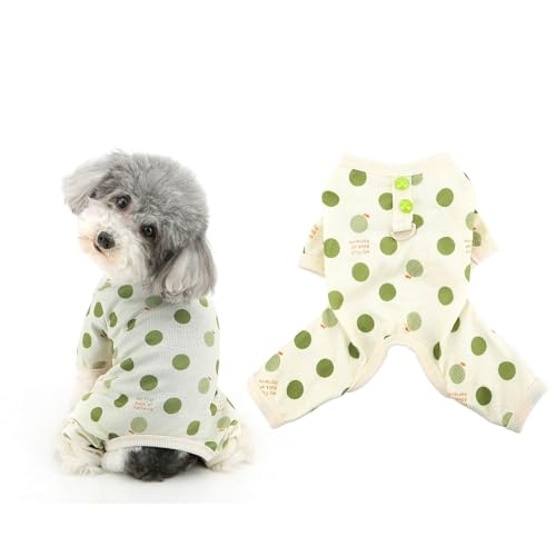 Ranphy Hunde-Pyjama, Sommerkleidung für kleine Hunde, Mädchen, Jungen, Haustierpullover, Jumpsuit, weich, atmungsaktiv, für Chihuahua, Yorkie, Katze, Grün, Größe L von Ranphy