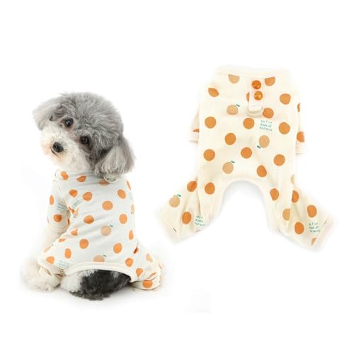 Ranphy Hunde-Pyjama, niedlicher gepunkteter Sommerkleidung für kleine Hunde, Mädchen, Jungen, Haustierpullover, Jumpsuit, weicher Welpen-Einteiler, atmungsaktiv, für Chihuahua, Yorkie, Katzen, Orange, Ranphy Hunde-Pyjama, niedlicher gepunkteter Sommerkleidung für kleine Hunde, Mädchen, Jungen, Haustierpullover, Jumpsuit, weicher Welpen-Einteiler, atmungsaktiv, für Chihuahua, Yorkie, Katzen, Orange, von Ranphy