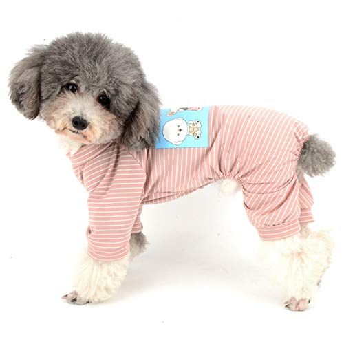 Ranphy Hunde Pyjama Aus Baumwolle Gestreift für Kleine Hunde 4 Beine Welpen Bedruckte Kleidung für Hunde Haustier Overall Cartoon Hoodie Jumpsuit Haustiermantel Hundemantel Schlafanzug Ranphy Hunde Pyjama Aus Baumwolle Gestreift für Kleine Hunde 4 Beine Welpen Bedruckte Kleidung für Hunde Haustier Overall Cartoon Hoodie Jumpsuit Haustiermantel Hundemantel Schlafanzug von Ranphy