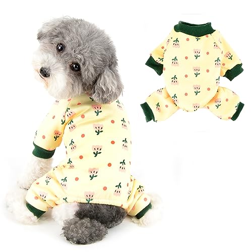 Ranphy Hunde-Pyjama für kleine Hunde, Jungen, Mädchen, einfarbiger Fleece-Haustier-Pyjama mit Blumendruck, weich, bequem, für Herbst und Winter, warmer Pullover, Chihuahua, Yorkie, Katzenbekleidung, Ranphy Hunde-Pyjama für kleine Hunde, Jungen, Mädchen, einfarbiger Fleece-Haustier-Pyjama mit Blumendruck, weich, bequem, für Herbst und Winter, warmer Pullover, Chihuahua, Yorkie, Katzenbekleidung, von Ranphy