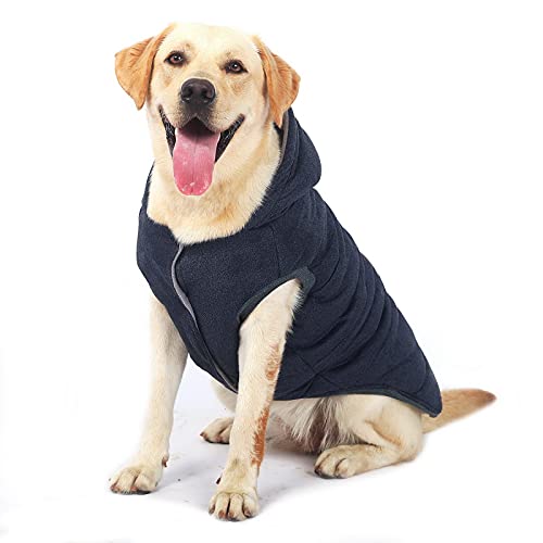 Ranphy Hunde-Winter-Fleece-Mantel, kaltes Wetter, Kapuzenjacke für kleine und mittelgroße Hunde, gepolsterte Weste aus Baumwolle von Ranphy