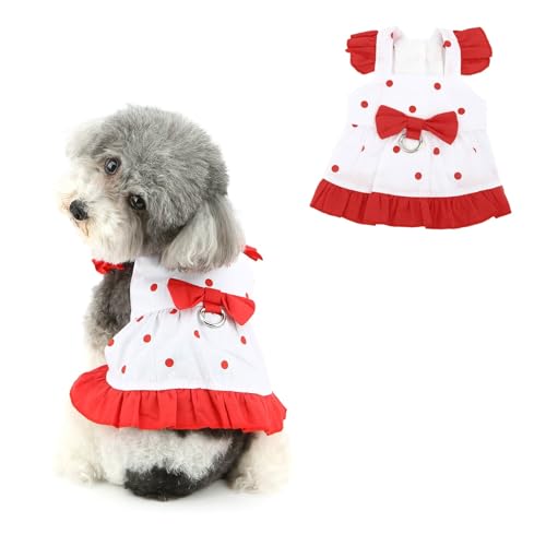 Ranphy Hundekleid für weibliche kleine Hunde mit Schleife, Welpen, Prinzessin, Rock, Haustier-Geburtstag, Urlaub, Chihuahua, Yorkie, Sommer-Outfit, Katzenbekleidung, Rot, Größe M Ranphy Hundekleid für weibliche kleine Hunde mit Schleife, Welpen, Prinzessin, Rock, Haustier-Geburtstag, Urlaub, Chihuahua, Yorkie, Sommer-Outfit, Katzenbekleidung, Rot, Größe M von Ranphy