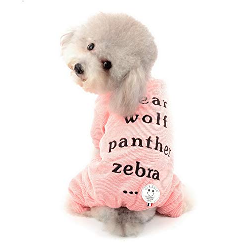 Ranphy Hundepullover Pyjama Jumpsuit Welpen Winter Overall Chihuahua Kleidung Fleece gefüttert Kaltes Wetter Kostüm Outfit Warm Yorkie Bekleidung Mädchen Junge für Kleine Hund Katze Rosa XXL von Ranphy