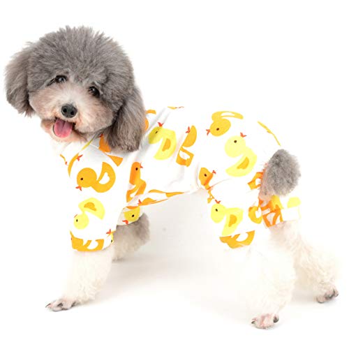 Ranphy Hunde-Pyjama aus Baumwolle, niedliches Entenmuster, britischer Stil, Größe M von Ranphy