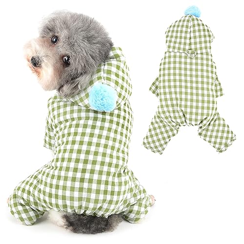 Ranphy Karierte Hundemäntel mit D-Ring für kleine Hunde, Katzen, Jungen, Mädchen, kaltes Wetter, Kapuzenjacke, 4 Beine, Winter, warme Baumwolle, Welpen-Pyjama mit Pompon, Chihuahua, Yorkie, Overall, Ranphy Karierte Hundemäntel mit D-Ring für kleine Hunde, Katzen, Jungen, Mädchen, kaltes Wetter, Kapuzenjacke, 4 Beine, Winter, warme Baumwolle, Welpen-Pyjama mit Pompon, Chihuahua, Yorkie, Overall, von Ranphy