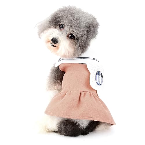 Ranphy Kleine Hunde Wollkleider Blume Haustier Röcke Welpen warmes Outfit für kleine Hunde Mädchen weich bequem Herbst Winter Kleidung Yorkie Chihuahua Katze Kostüme, rot, XXL von Ranphy