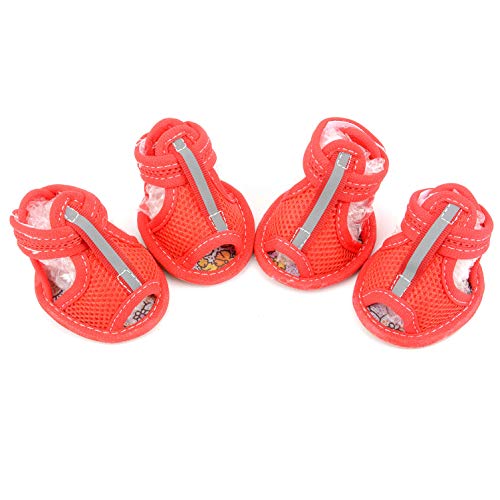 Ranphy Kleine Hundesandalen, wasserabweisend, Sommerpfotenschutz für heißen Gehweg, rutschfeste Stiefel für Jungen und Mädchen, atmungsaktive Netz-Hundeschuhe, Rot, Nr. 1 Ranphy Kleine Hundesandalen, wasserabweisend, Sommerpfotenschutz für heißen Gehweg, rutschfeste Stiefel für Jungen und Mädchen, atmungsaktive Netz-Hundeschuhe, Rot, Nr. 1 von Ranphy