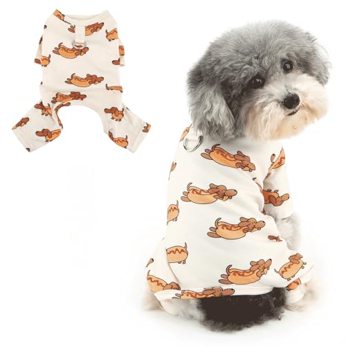 Ranphy Niedlich bedruckter Fleece-Schlafanzug für X-Small und kleine Hunde, Welpen, Pullover, Shirt mit D-Ring, Yorkie, Chihuahua, Frühling, Sommer, Katzenkleidung, Hund, Größe S Ranphy Niedlich bedruckter Fleece-Schlafanzug für X-Small und kleine Hunde, Welpen, Pullover, Shirt mit D-Ring, Yorkie, Chihuahua, Frühling, Sommer, Katzenkleidung, Hund, Größe S von Ranphy