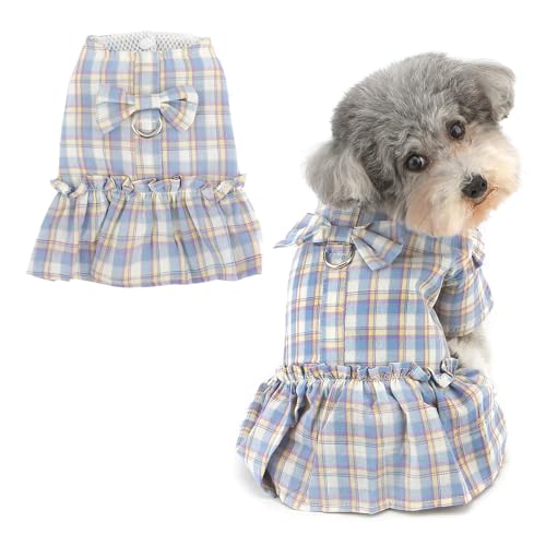 Ranphy Ombré-Haustiergeschirrkleid für Xsmall und kleine Hunde mit Leinen-Ring, Welpen-Sommerkleid, Rüschenärmel, Netzfutter, Yorkie, Chihuahua, Frühling, Sommer, Hündinnen, Katzenkleidung, Blau Ranphy Ombré-Haustiergeschirrkleid für Xsmall und kleine Hunde mit Leinen-Ring, Welpen-Sommerkleid, Rüschenärmel, Netzfutter, Yorkie, Chihuahua, Frühling, Sommer, Hündinnen, Katzenkleidung, Blau von Ranphy