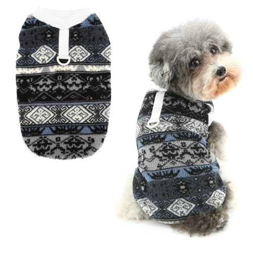 Ranphy Pet Nordic Fair Isle Sherpa-Fleecepullover für kleine Hunde, Welpen, Thermopullover, ärmellose Weste mit D-Ring, Yorkie, Chihuahua, Herbst und Winter, Katzenkleidung, Grau, M Ranphy Pet Nordic Fair Isle Sherpa-Fleecepullover für kleine Hunde, Welpen, Thermopullover, ärmellose Weste mit D-Ring, Yorkie, Chihuahua, Herbst und Winter, Katzenkleidung, Grau, M von Ranphy
