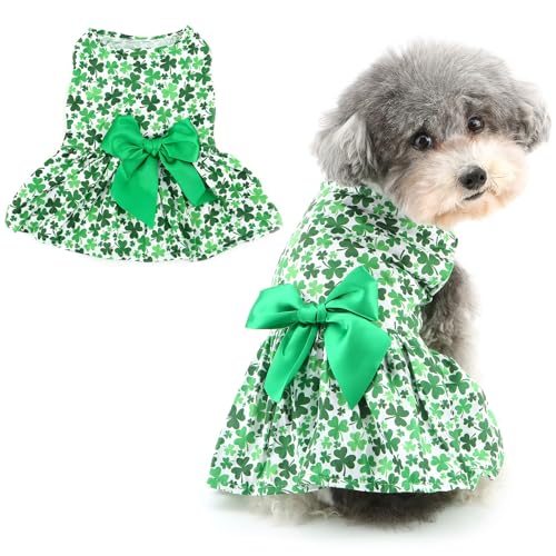 Ranphy Pet St. Patrick's Clothing Prinzessinnenkleid für kleine Hunde mit Schleife, einteiliges Outfit, Yorkie, Chihuahua, Festival, Party, Cosplay, Katzenkleidung, Stil 1, S Ranphy Pet St. Patrick's Clothing Prinzessinnenkleid für kleine Hunde mit Schleife, einteiliges Outfit, Yorkie, Chihuahua, Festival, Party, Cosplay, Katzenkleidung, Stil 1, S von Ranphy
