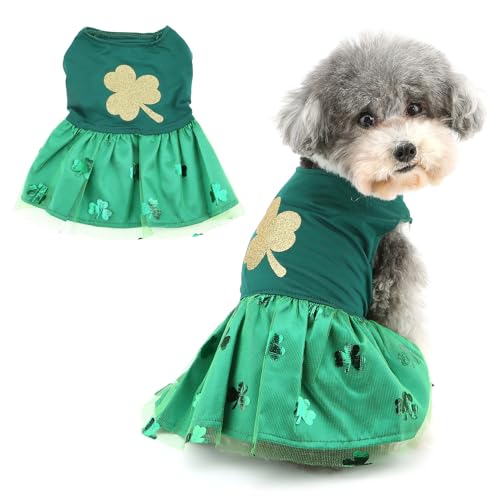 Ranphy Pet St. Patrick's Kleidung, niedliches Kleeblatt-Prinzessinnenkleid, Tutu-Rock für kleine Hunde, Welpen, einteiliges Outfit, Yorkie, Chihuahua, Festival, Party, Cosplay, Katzenkleidung, Grün, Ranphy Pet St. Patrick's Kleidung, niedliches Kleeblatt-Prinzessinnenkleid, Tutu-Rock für kleine Hunde, Welpen, einteiliges Outfit, Yorkie, Chihuahua, Festival, Party, Cosplay, Katzenkleidung, Grün, von Ranphy