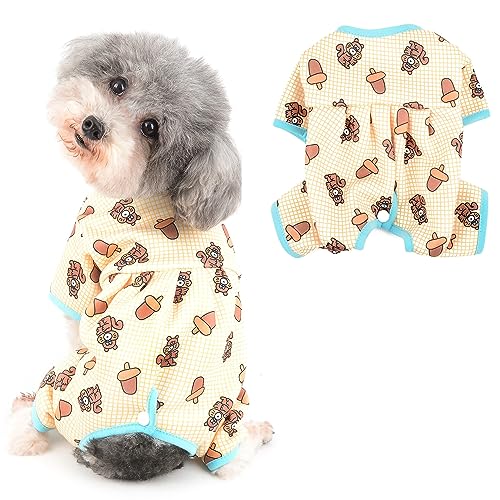 Ranphy Plaid Fleece Hundepullover mit Tierdruck für kleine Hunde Katzen Anti Lecken Hund Jumpsuit 4 Beine Pjs Warm Haustier Welpen Katze Kleidung Chihuahua Yorkie Schlafanzug Gelb XXL Ranphy Plaid Fleece Hundepullover mit Tierdruck für kleine Hunde Katzen Anti Lecken Hund Jumpsuit 4 Beine Pjs Warm Haustier Welpen Katze Kleidung Chihuahua Yorkie Schlafanzug Gelb XXL von Ranphy