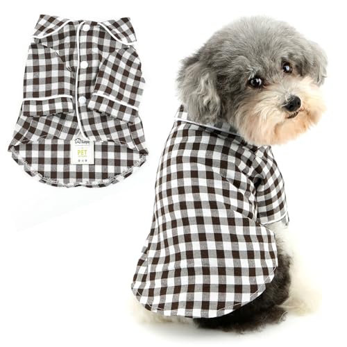 Ranphy Schlafanzug für Haustiere, weiches Baumwoll-Mischgewebe, Revers, zweibeinig, Nachtwäsche, Shirt für XS, kleine und mittelgroße Hunde, Welpen, Pjs, Yorkie, Chihuahua, Bulldogge, Frühling, von Ranphy