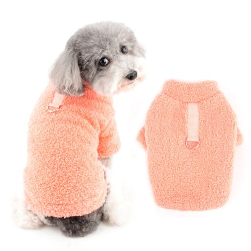 Ranphy Solider Hunde-Fleecepullover für kleine Hunde, Mädchen, Jungen, warmes Haustier-Outfit, Welpenweste mit D-Ring, weicher Herbst-/Wintermantel, Chihuahua, Yorkie, Pullover, Katzenbekleidung, von Ranphy