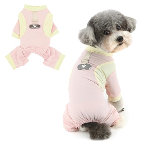 Ranphy Sonnenschutz-Jumpsuit für Haustiere, weicher Netzstoff, für XS, kleine Hunde, Welpen, cooler Schlafanzug mit Leinen-Ring, dehnbar, atmungsaktiv, Yorkie, Chihuahua, Sommerkleidung von Ranphy