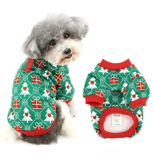 Ranphy Süßes Haustier-Weihnachtskostüm aus Fleece, Sweatshirt für kleine Hunde, Weihnachtsbaum-Muster, Welpe, Thermo-Pullover, Hemd mit D-Ring, Yorkie, Chihuahua, Herbst und Winter, Katzenkleidung, Ranphy Süßes Haustier-Weihnachtskostüm aus Fleece, Sweatshirt für kleine Hunde, Weihnachtsbaum-Muster, Welpe, Thermo-Pullover, Hemd mit D-Ring, Yorkie, Chihuahua, Herbst und Winter, Katzenkleidung, von Ranphy