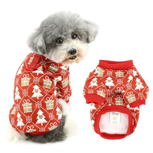 Ranphy Süßes Haustier-Weihnachtskostüm aus Fleece, Sweatshirt für kleine Hunde, Weihnachtsbaum-Muster, Welpen, Thermo-Pullover, Hemd mit D-Ring, Yorkie, Chihuahua, Herbst und Winter, Katzenkleidung, Ranphy Süßes Haustier-Weihnachtskostüm aus Fleece, Sweatshirt für kleine Hunde, Weihnachtsbaum-Muster, Welpen, Thermo-Pullover, Hemd mit D-Ring, Yorkie, Chihuahua, Herbst und Winter, Katzenkleidung, von Ranphy
