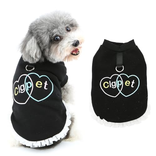 Ranphy Sweet Heart besticktes Haustier-Fleece-Sweatshirt für kleine Hunde, Tüll, Rüschen, Welpen, ärmellos, Weste, Pullover, Yorkie, Chihuahua, Herbst-Winter, Kleidung mit Leine, Ring, Katzenkleidung, Ranphy Sweet Heart besticktes Haustier-Fleece-Sweatshirt für kleine Hunde, Tüll, Rüschen, Welpen, ärmellos, Weste, Pullover, Yorkie, Chihuahua, Herbst-Winter, Kleidung mit Leine, Ring, Katzenkleidung, von Ranphy