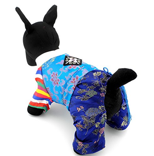 Ranphy Traditionell bestickte Koreanische kleine Hunde/Katze, Hanbok, Chihuahua, Röcke, Haustier-Hochzeitskleid, Kostüme, Yorkie-Kleidung, Seide, Mädchen, Größe XL von Ranphy