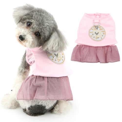 Ranphy Traditionelles koreanisches Hanbok-Kleid für kleine Hunde und Katzen, ethnisches Hundekostüm, Stickerei, Satin, Welpen-Outfits, Yorkie, Chihuahua, Festival, Feier, Cosplay, Kleidung, Leine, von Ranphy