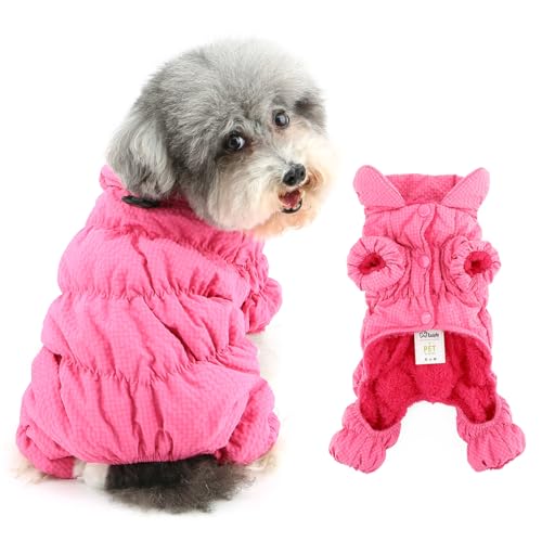 Ranphy Wasserdichter karierter Wintermantel, Overall für kleine Hunde, gepolstert, mit Fleece gefüttert, Welpen-Schneejacke, vollständige Abdeckung, Schneeanzug mit Beinen, Yorkie, Chihuahua, kaltes Ranphy Wasserdichter karierter Wintermantel, Overall für kleine Hunde, gepolstert, mit Fleece gefüttert, Welpen-Schneejacke, vollständige Abdeckung, Schneeanzug mit Beinen, Yorkie, Chihuahua, kaltes von Ranphy