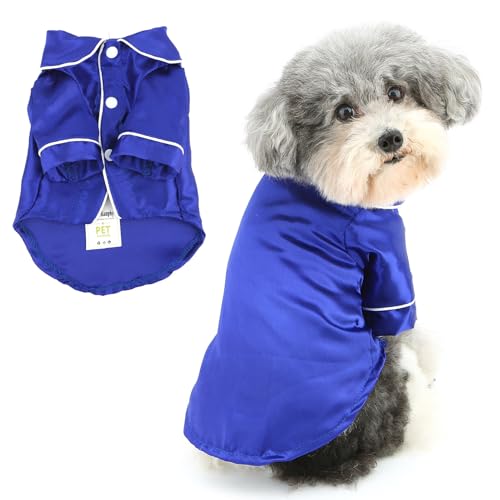Ranphy Weicher Schlafanzug aus Kunstseide, Revers, zweibeinig, Nachtwäsche, Hemd für XS, kleine und mittelgroße Hunde, Welpen, Pjs, Yorkie, Chihuahua, Bulldogge, Frühling, Sommer, Katzenkleidung, Ranphy Weicher Schlafanzug aus Kunstseide, Revers, zweibeinig, Nachtwäsche, Hemd für XS, kleine und mittelgroße Hunde, Welpen, Pjs, Yorkie, Chihuahua, Bulldogge, Frühling, Sommer, Katzenkleidung, von Ranphy