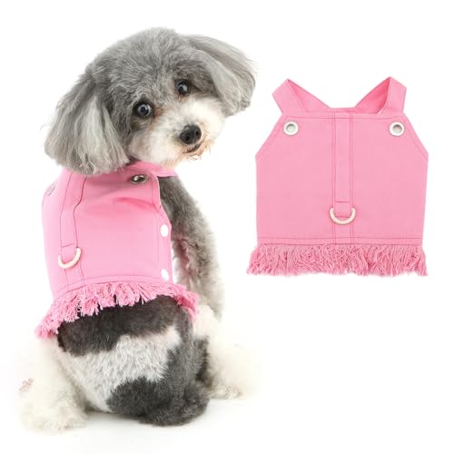 Ranphy Weiches Hundegeschirr für kleine Hunde, Macaron-Farbe, kein Ziehen, Welpen, Fransen, Denim-Weste, Chihuahua, Yorkie, Katzengeschirr, ausbruchsicher, Rosa, Größe M Ranphy Weiches Hundegeschirr für kleine Hunde, Macaron-Farbe, kein Ziehen, Welpen, Fransen, Denim-Weste, Chihuahua, Yorkie, Katzengeschirr, ausbruchsicher, Rosa, Größe M von Ranphy