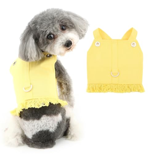 Ranphy Weiches Hundegeschirr für kleine Hunde, Makronen-Farbe, kein Ziehen, Welpen, Fransen, Denim-Weste, Chihuahua, Yorkie, Katzengeschirr, ausbruchsicher, Gelb, Größe XXL Ranphy Weiches Hundegeschirr für kleine Hunde, Makronen-Farbe, kein Ziehen, Welpen, Fransen, Denim-Weste, Chihuahua, Yorkie, Katzengeschirr, ausbruchsicher, Gelb, Größe XXL von Ranphy