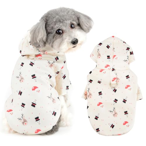 Ranphy Weihnachtliche kleine Hunde-Kapuzenpullover, Haustier-Pullover mit D-Ring, niedliches Weihnachtsmuster, Doggy-Sweatshirts, weich, warm, Herbst, Winterpullover für Katzen, Chihuahua, Yorkie, Ranphy Weihnachtliche kleine Hunde-Kapuzenpullover, Haustier-Pullover mit D-Ring, niedliches Weihnachtsmuster, Doggy-Sweatshirts, weich, warm, Herbst, Winterpullover für Katzen, Chihuahua, Yorkie, von Ranphy