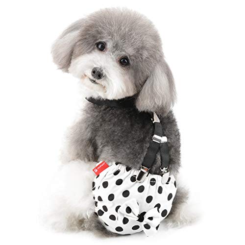 Ranphy Wiederverwendbare Hundewindeln läufigkeitshose Schutzhose mit Hosenträgern Hygieneunterhose Höschen für weiblichen Welpe und Hündinnen Haustiere Weiß L Ranphy Wiederverwendbare Hundewindeln läufigkeitshose Schutzhose mit Hosenträgern Hygieneunterhose Höschen für weiblichen Welpe und Hündinnen Haustiere Weiß L von Ranphy
