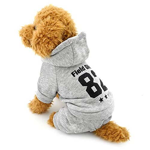 Ranphy Winter-Overall für kleine Hunde, mit Fleece gefüttert, Sweatshirt, Mantel, Druck, Haustierkleidung, Grau, XL Ranphy Winter-Overall für kleine Hunde, mit Fleece gefüttert, Sweatshirt, Mantel, Druck, Haustierkleidung, Grau, XL von Ranphy